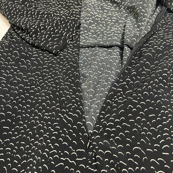 NWOT MONKL Women's Midi Dress Black Geometric Long Sleeve Size 38/Medium - Picture 5 of 11